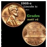 1968-s Lincoln Cent 1c Grades GEM++ Unc RD