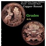 1oz .999 Fine Copper Bullion Round - Jackalope Sty