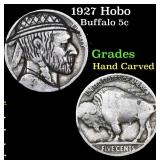 1927 Hobo Buffalo Nickel 5c Grades Hand Carved