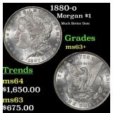 1880-o Morgan Dollar $1 ms63+ SEGS