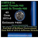 BU Shotgun Jefferson 5c roll, 1973-d 40 pcs Bell T