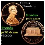 1989-s Proof Lincoln Cent 1c GEM++ Proof Deep Came
