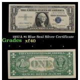 1957A $1 Blue Seal Silver Certificate Grades xf