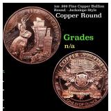 1oz .999 Fine Copper Bullion Round - Jackalope Sty
