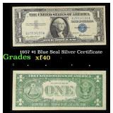 1957 $1 Blue Seal Silver Certificate Grades xf