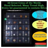 20 Great Coins of the World, hand selected, many t