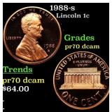 1988-s Proof Lincoln Cent 1c GEM++ Proof Deep Came