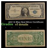 1957 $1 Blue Seal Silver Certificate Grades vf det