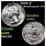 1989-d Washington Quarter 25c Grades GEM+ Unc