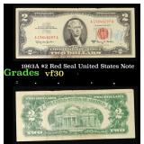 1963A $2 Red Seal United States Note Grades vf++