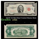 1953C $2 Red Seal United States Note Grades vf++