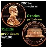 2001-s Proof Lincoln Cent 1c Grades GEM++ Proof De