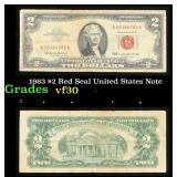 1963 $2 Red Seal United States Note Grades vf++