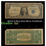 1957A $1 Blue Seal Silver Certificate Grades f+
