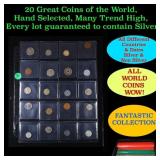 20 Great Coins of the World, hand selected, many t