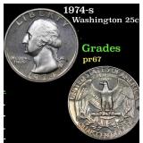 1974-s Proof Washington Quarter 25c Grades GEM++ P