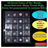 20 Great Coins of the World, hand selected, many t