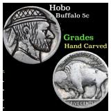 Hobo Buffalo Nickel 5c Grades Hand Carved