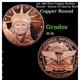 1oz .999 Fine Copper Bullion Round - Statue of Lib