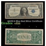 1957B $1 Blue Seal Silver Certificate Grades vf+