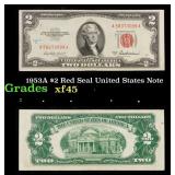 1953A $2 Red Seal United States Note Grades xf+