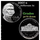 2007-s Proof Jefferson Nickel 5c Grades GEM++ Proo