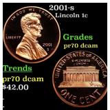 2001-s Proof Lincoln Cent 1c Grades GEM++ Proof De