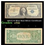 1957A $1 Blue Seal Silver Certificate Grades vf++