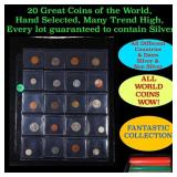 20 Great Coins of the World, hand selected, many t