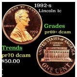1992-s Proof Lincoln Cent 1c Grades GEM++ Proof De