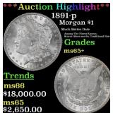 ***Major Highlight*** 1891-p Morgan Dollar $1 ms65