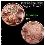 1oz .999 Fine Copper Bullion Round - Walking Liber