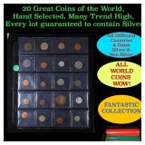 20 Great Coins of the World, hand selected, many t