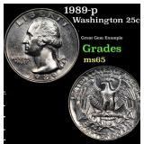 1989-p Washington Quarter 25c Grades GEM Unc