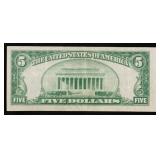 1934A $5 Blue Seal Silver Certificate Grades vf++