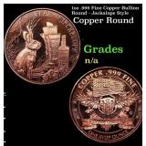 1oz .999 Fine Copper Bullion Round - Jackalope Sty