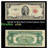 1953B $2 Red Seal United States Note Grades xf+