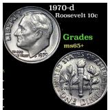 1970-d Roosevelt Dime 10c Grades GEM+ Unc