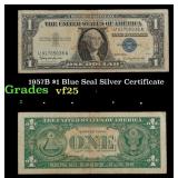 1957B $1 Blue Seal Silver Certificate Grades vf+