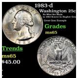 1983-d Washington Quarter 25c Grades GEM Unc