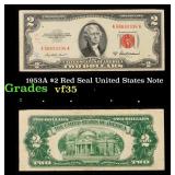1953A $2 Red Seal United States Note Grades vf++