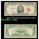1963 $5 Red Seal United States Note Grades vf+