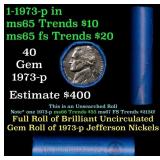 BU Shotgun Jefferson 5c roll, 1973-p 40 pcs Bell T