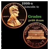 1998-s Proof Lincoln Cent 1c Grades GEM++ Proof De