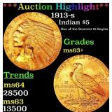 ***Major Highlight*** 1913-s Gold Indian Half Eagl