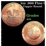 1oz .999 Fine Copper Bullion Round - Apollo 11 Sty