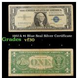 1957A $1 Blue Seal Silver Certificate Grades vf++
