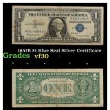 1957B $1 Blue Seal Silver Certificate Grades vf++