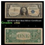 1957B $1 Blue Seal Silver Certificate Grades vf++