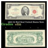 1963 $2 Red Seal United States Note Grades vf++